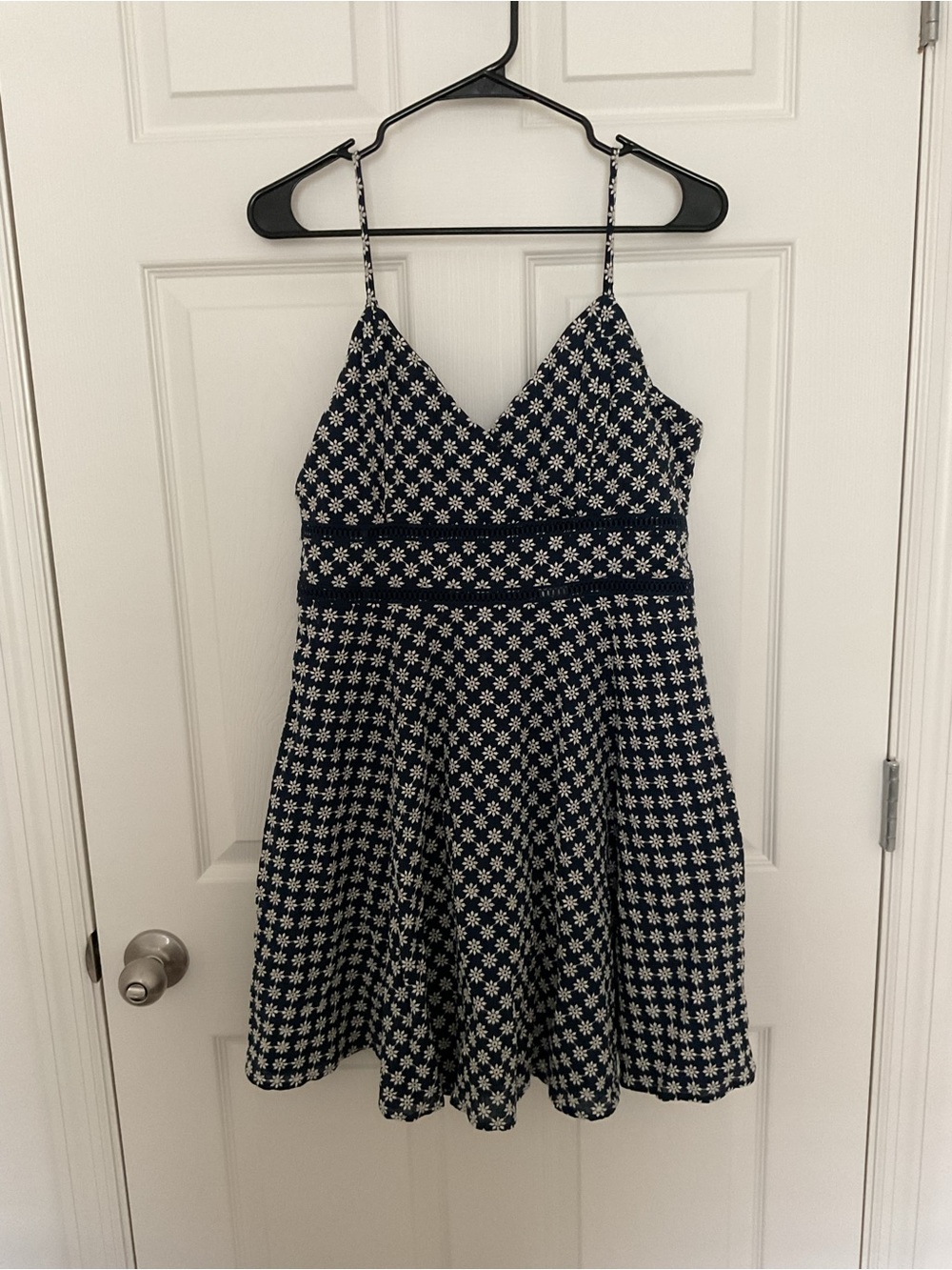 Francesca's Navy and White Floral Dress